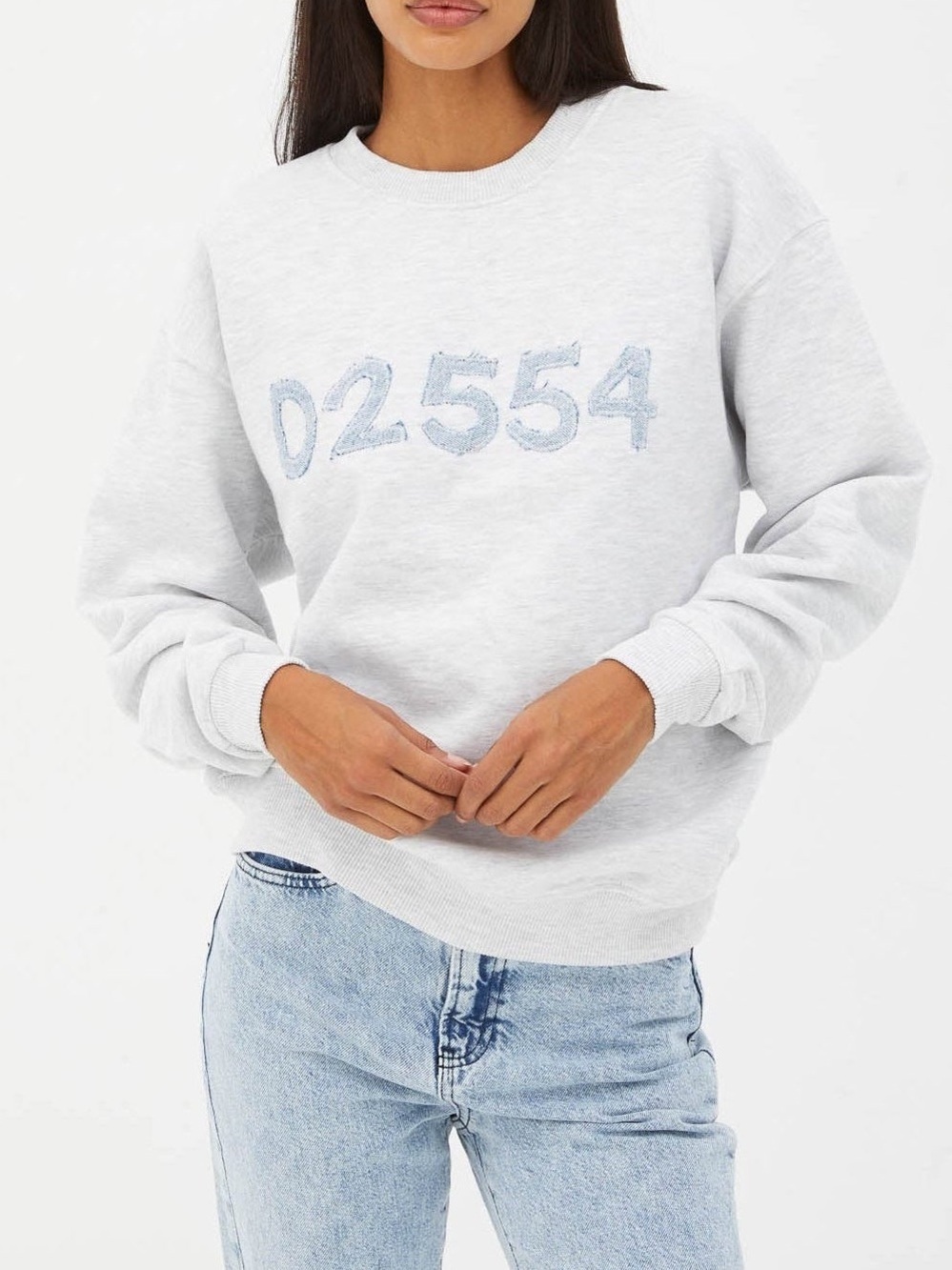 Unemployed Denim Custom‎ Denim Patch Sweatshirt Boston comfort university Preppy